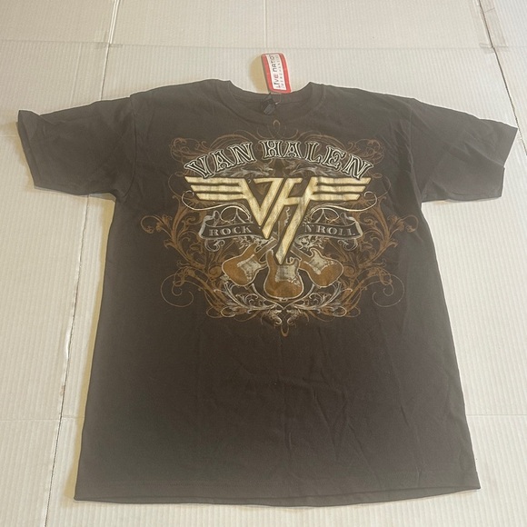 M & O gold Other - NWT brown Graphic T-Shirt Van Halen rock ‘n’ roll short sleeve 100% cotton med